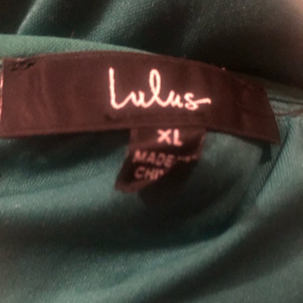 Lulu's Teal Green Lace Plunge Mini Dress - Picture 8 of 11